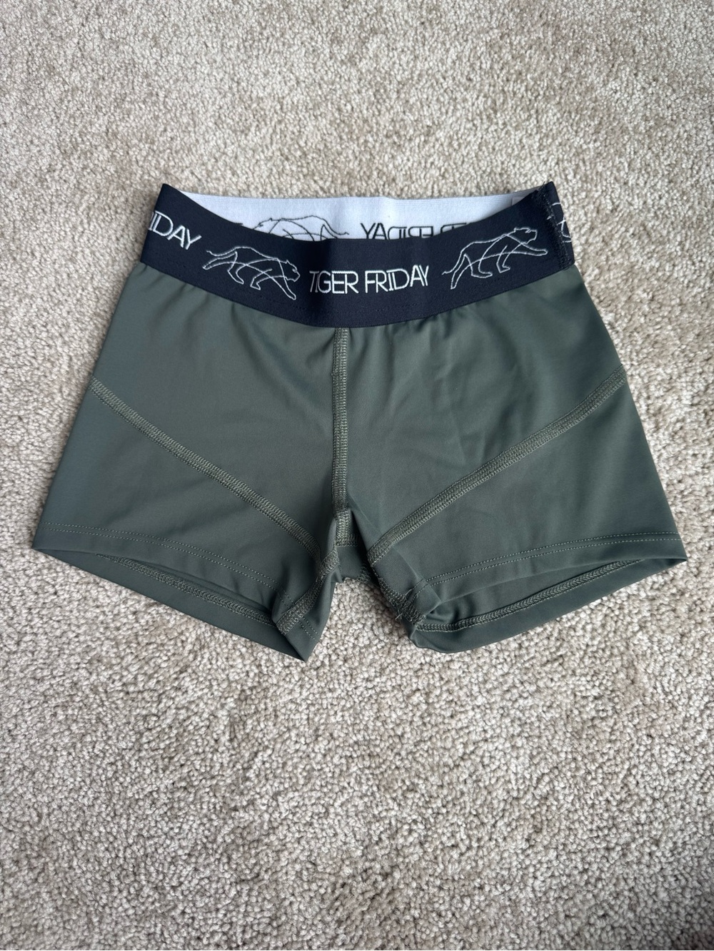Tiger Friday Girls' Olive Active Stretch Shorts